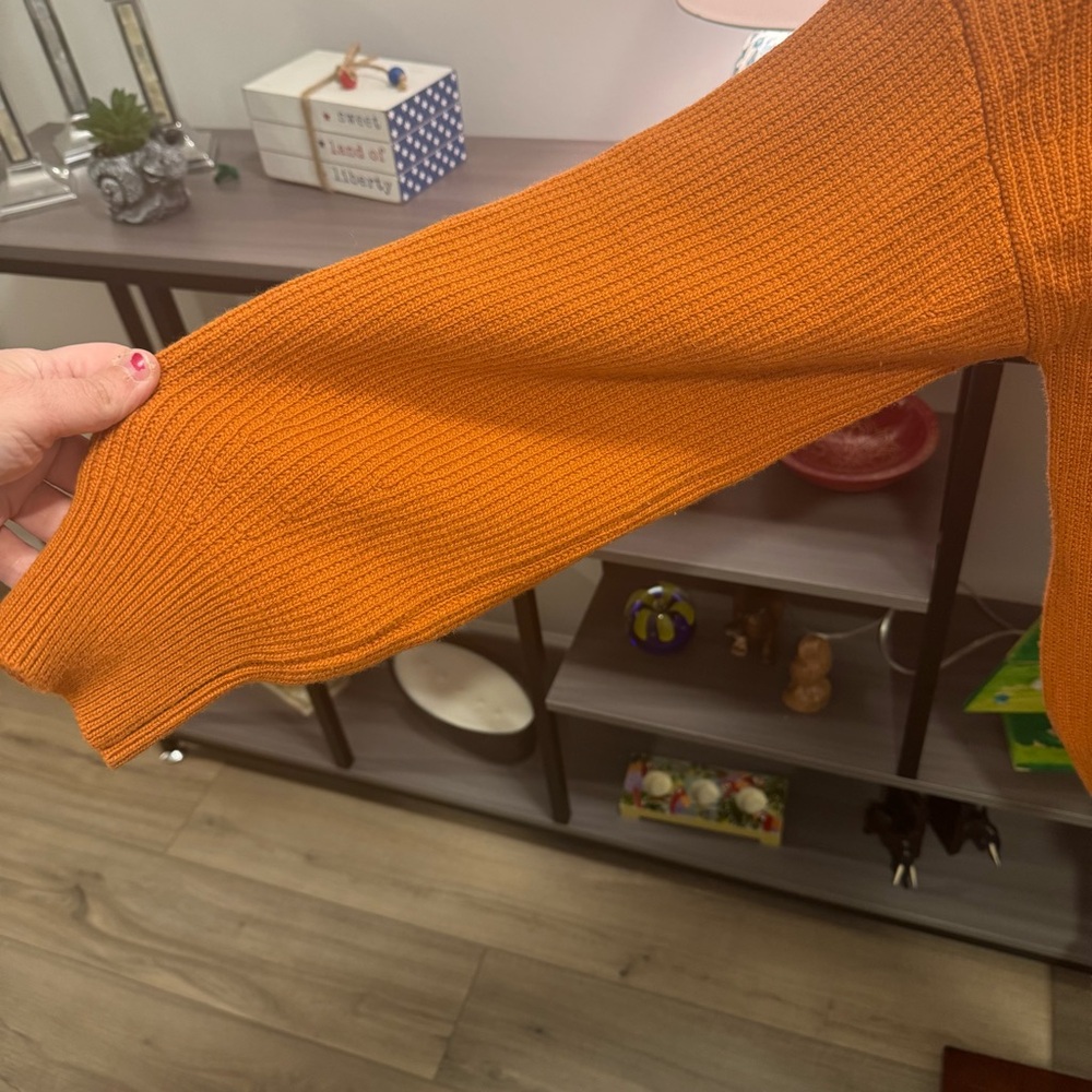 Massimo Dutti Burnt Orange Wool Blend Cowl Neck Sweater – M/L | Made in Spain - Picture 2 of 10